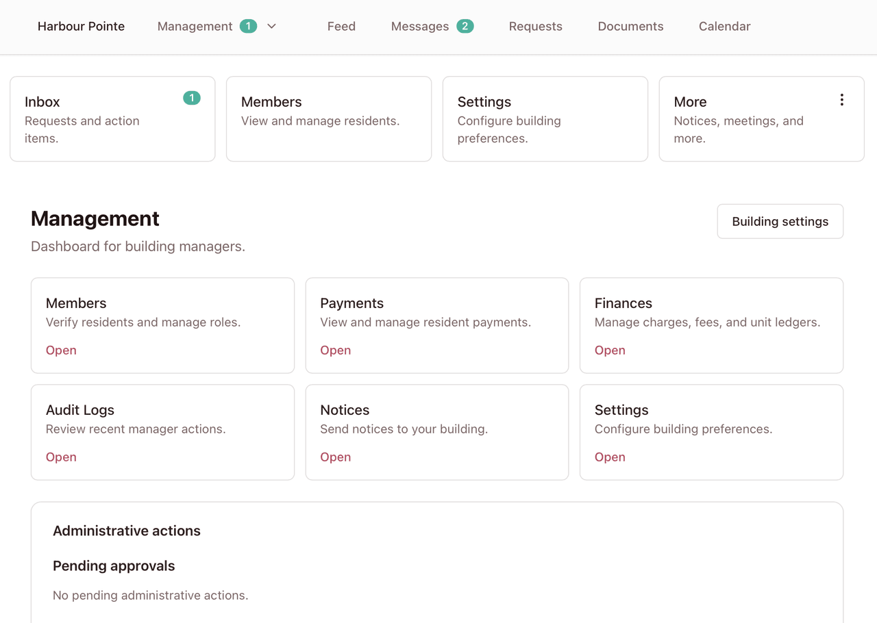 Self-managed council dashboard
